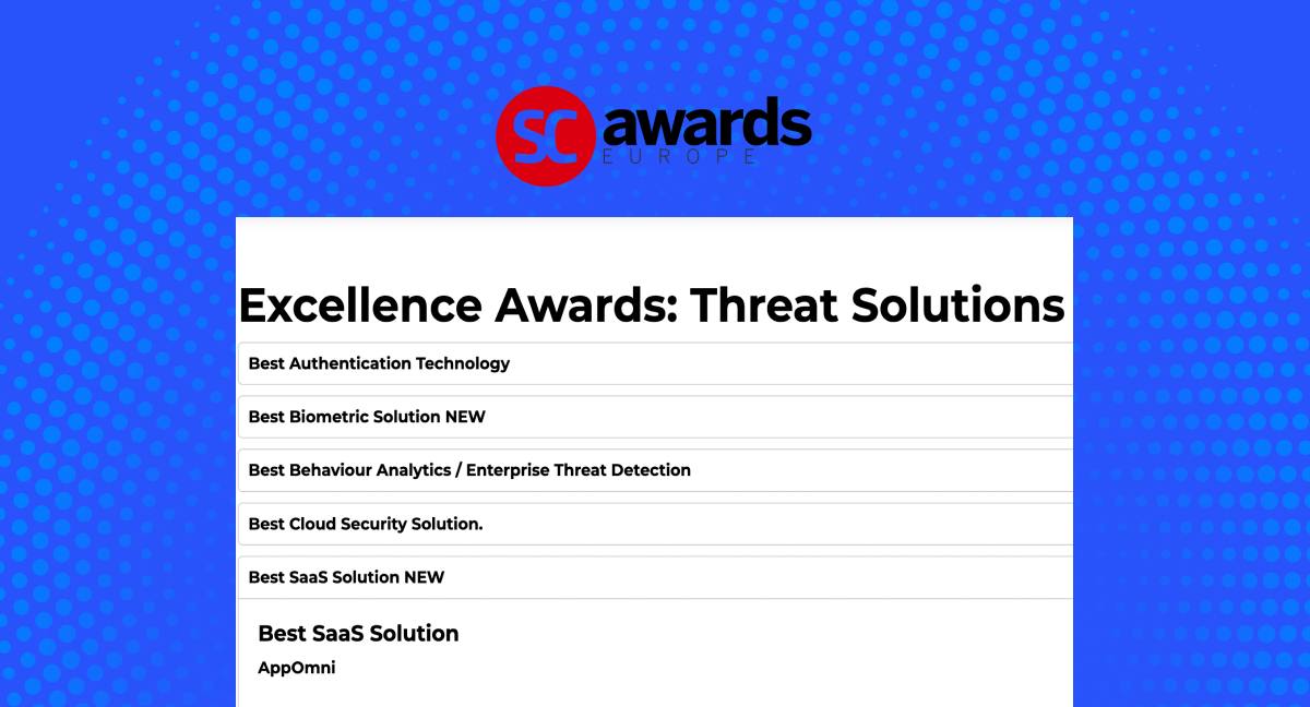 AppOmni shortlisted by SC Media Awards Europe for the Best SaaS Solution